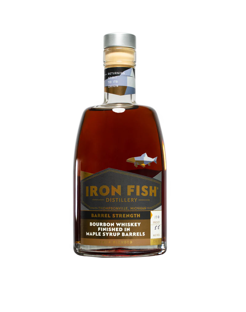 Iron Fish Distillery Barrel Strength Bourbon Whiskey Finished in Maple