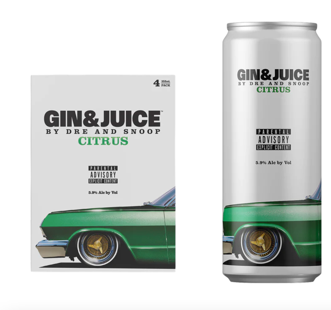 24pk Cans) Gin & Juice By Dre And Snoop Citrus Ready-to-Drink, USA