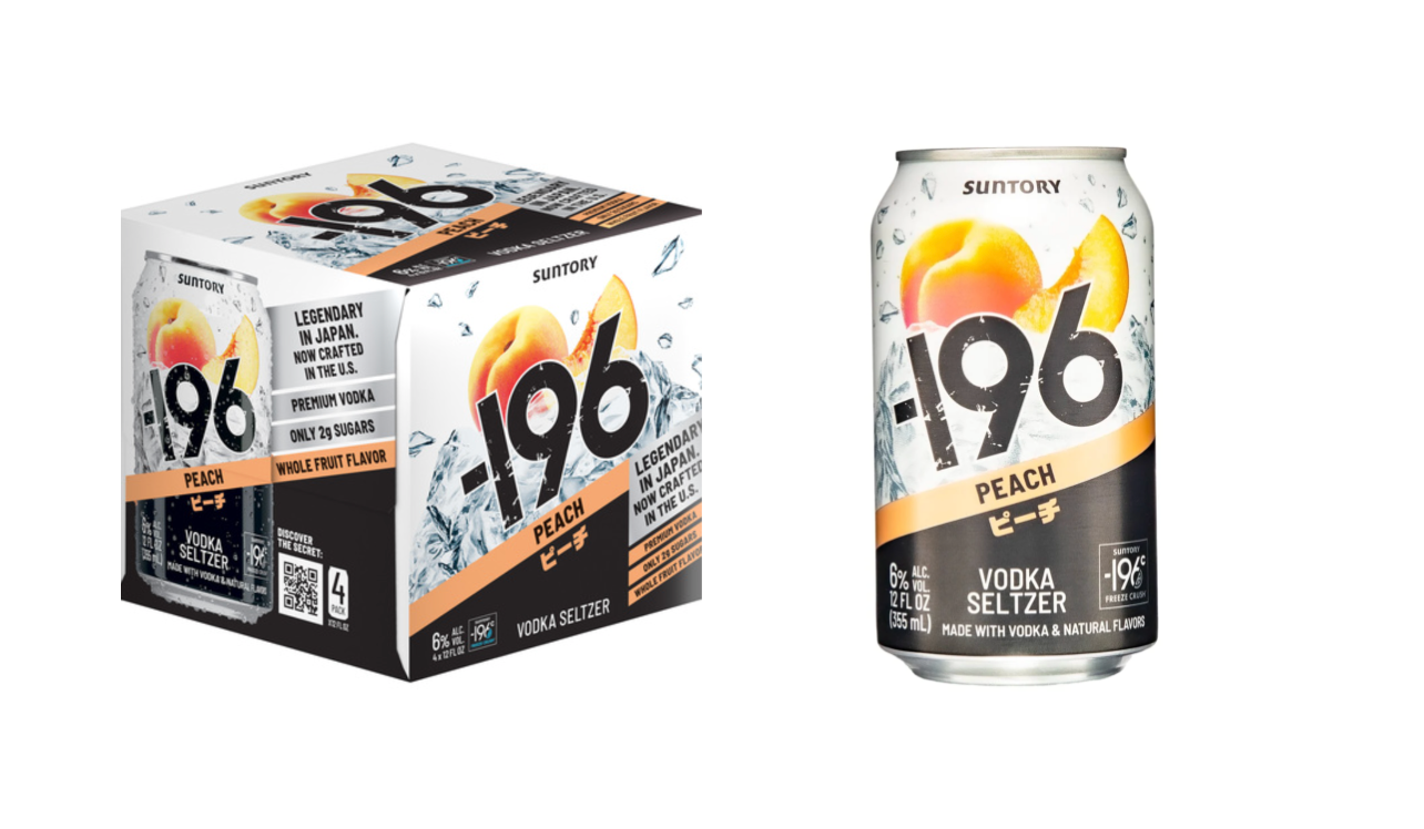 24pk cans) Suntory -196 Peach Vodka Seltzer, Japan (12oz) – Woods