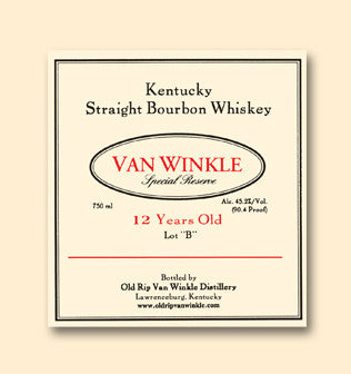Old Rip Van Winkle 'Van Winkle Special Reserve Lot B' 12 Year Old Kent –  Woods Wholesale Wine