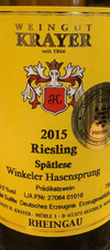 2022 Krayer Winkeler Hasensprung Riesling Spatlese, Rheingau, Germany (750ml)
