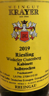 2022 Krayer Winkeler Gutenberg Riesling Kabinett, Germany (750ml)