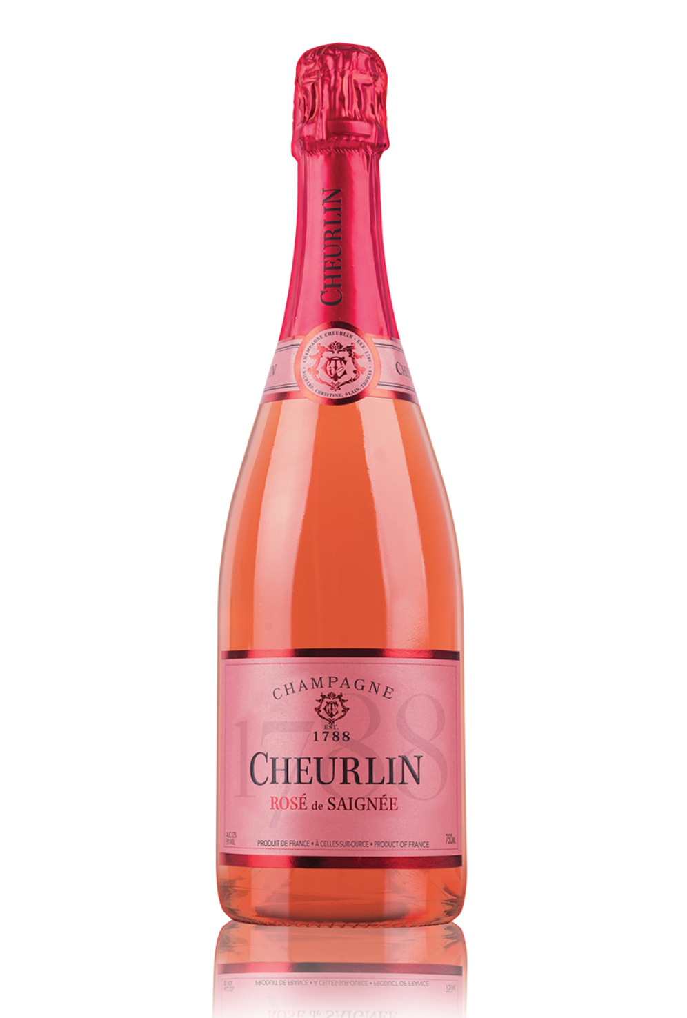 NV Cheurlin Champagne Rose de Saignee, Champagne, France (750ml