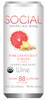Social Sparkling Wine Pink Grapefruit Ginger Sparkling Sake, USA (6 x 4pk case, 10fl oz)
