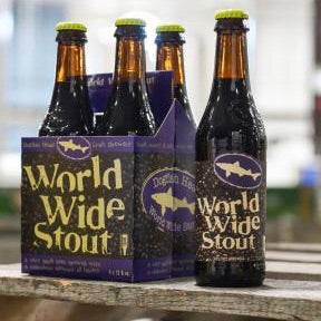 4pk-2019 Dogfish Head World Wide Stout Beer, Delaware, USA (12oz