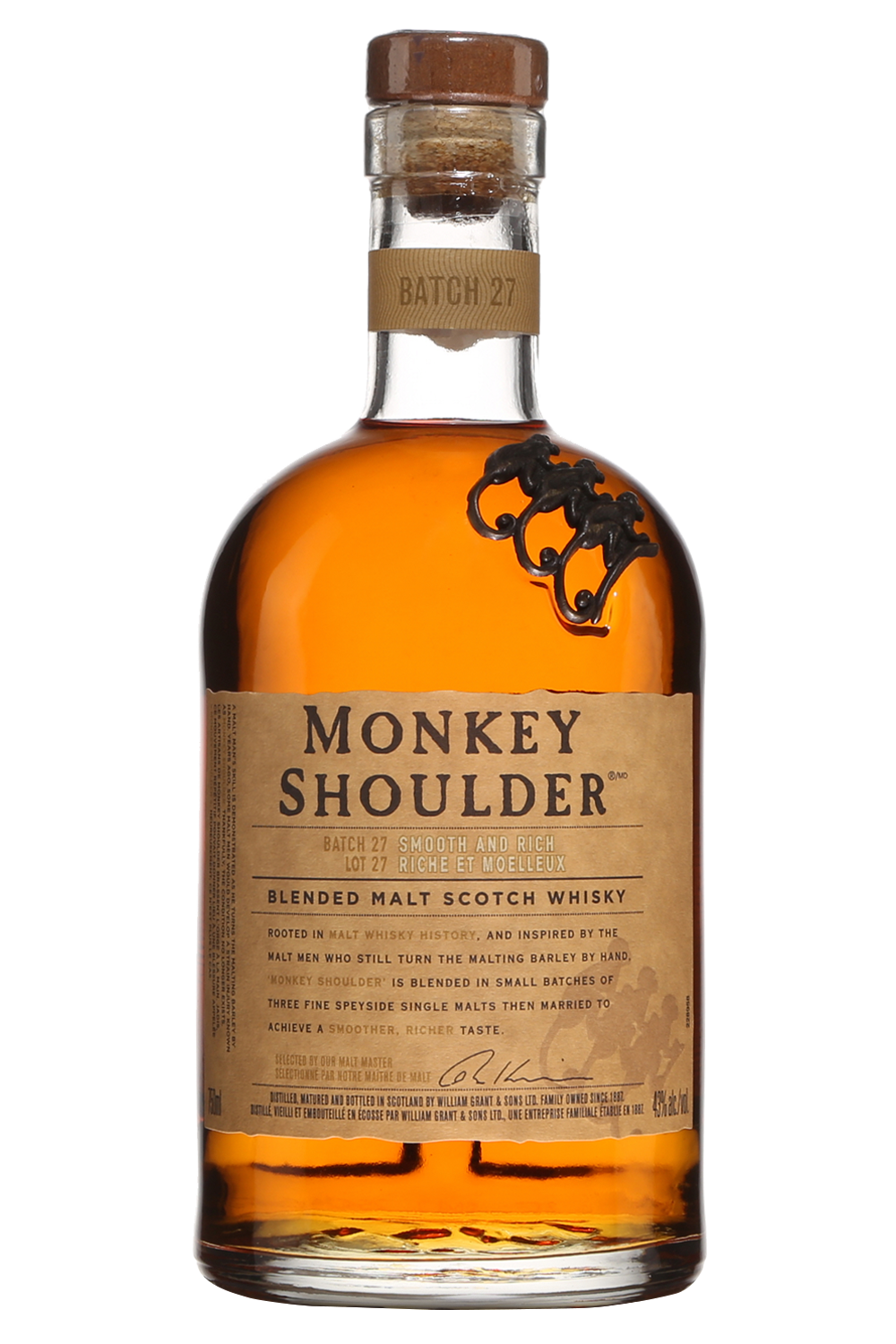 Monkey Shoulder Blended Malt Scotch Whisky, Scotland (750ml